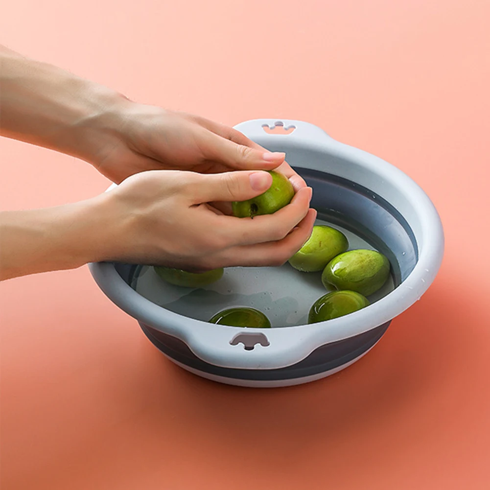 Foldable Laundry Basin Safe Durable Wash Basin Space Saving Plastic Wash Collapsible Dish Tub for Outdoor Travel Kitchen