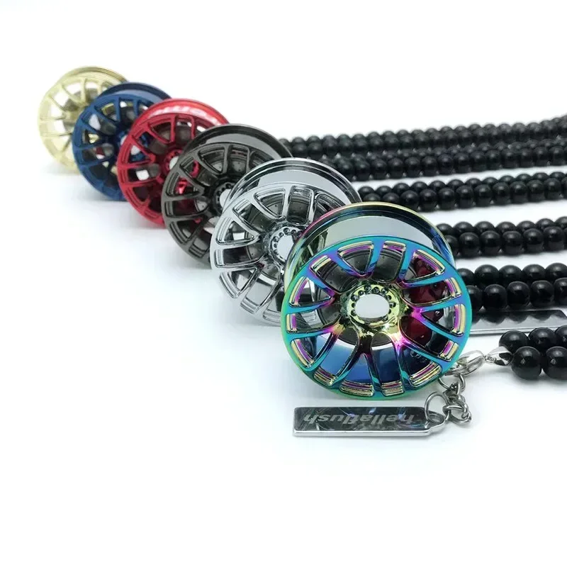 Fashion Car Wheel Hub Pendant Shock Absorber Chain Pendant Hip-hop Auto Rearview Mirror Decoration for Car Hanging Accessories