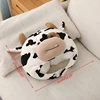 Funny Milk Cow Head Plush Hat Pillow Spot Print Cartoon Animal Stuffed Toy Headgear Cap Cosplay Party Photo Props 6