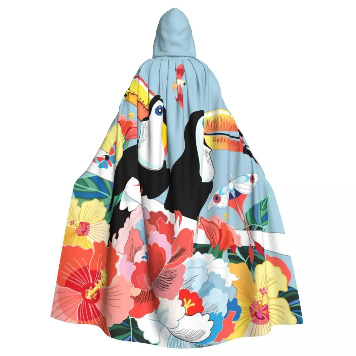

Unisex Adult Funny Birds Toucans With Floral Cloak with Hood Long Witch Costume Cosplay