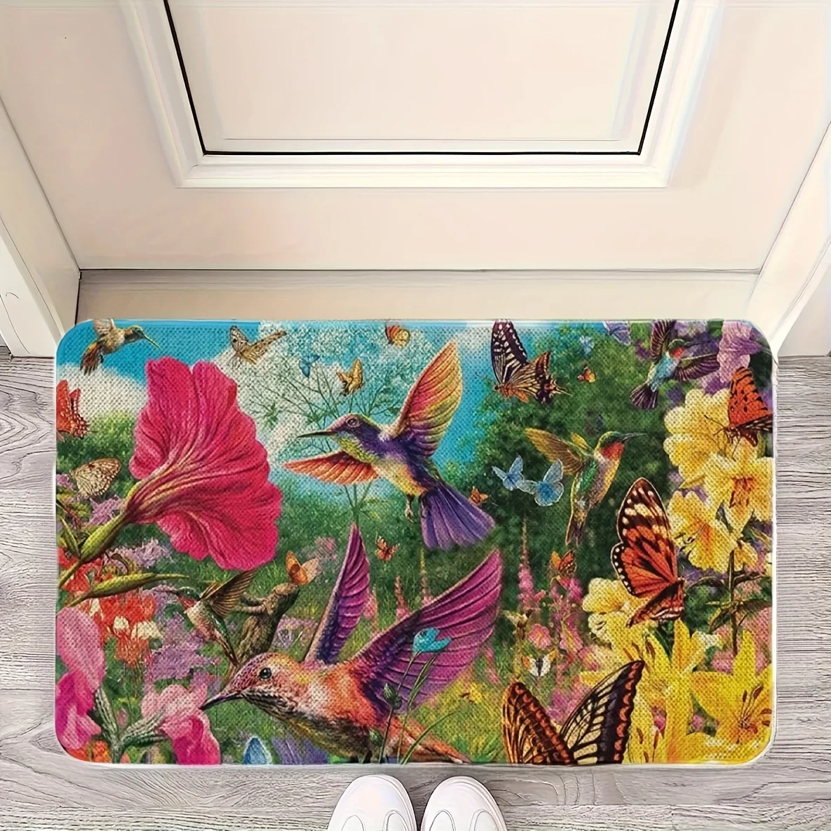 Alfombra De Baño Con Tampado De Flor Y Mariposas, Felpudo Suave, Súper Absorbente, Antidlizante, De Diatomita, Para Baño, Cuarto De Ducha, Interior - AliExprs