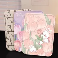 Miroir de maquillage pliable INS, miroir compact à rabat floral, miroir cosmétique sur pied pour dortoir étudiant 1