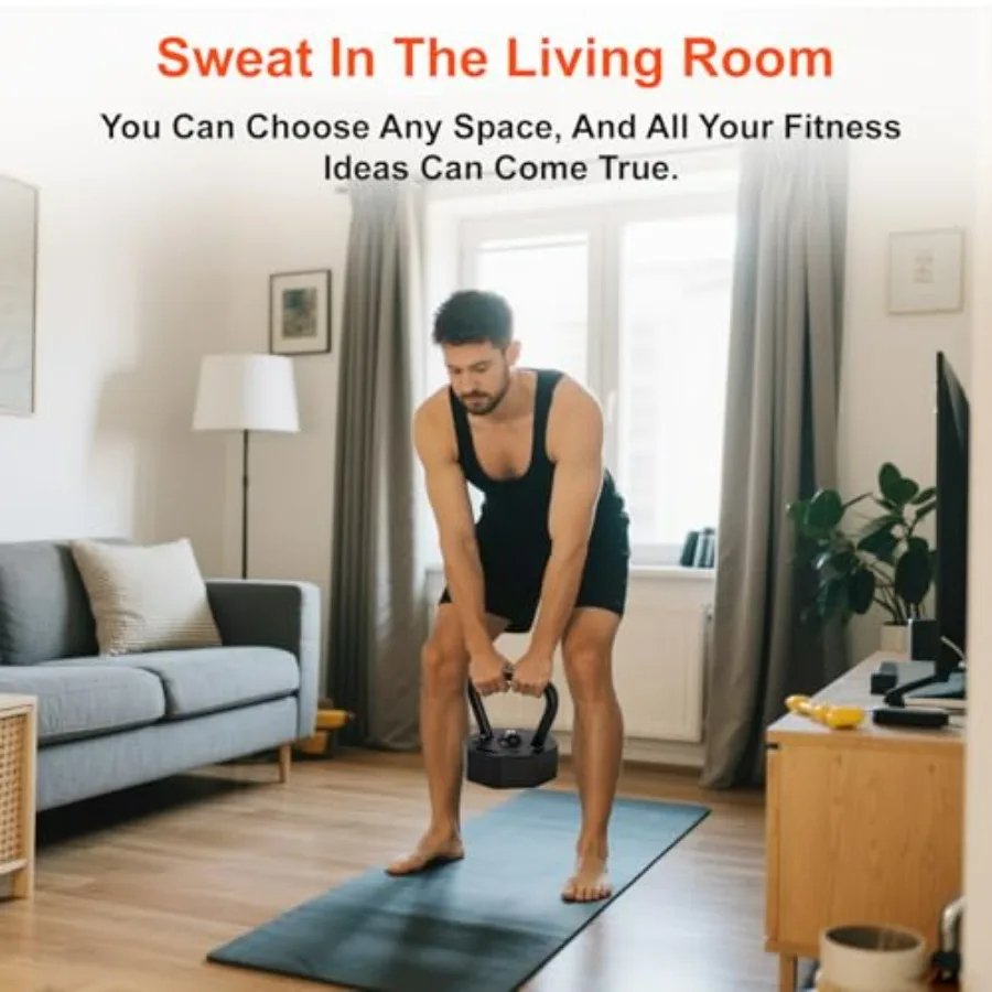 Adjustable Kettlebell with Inverted U-Handle, for Full-Body Workouts,with Screw Rod