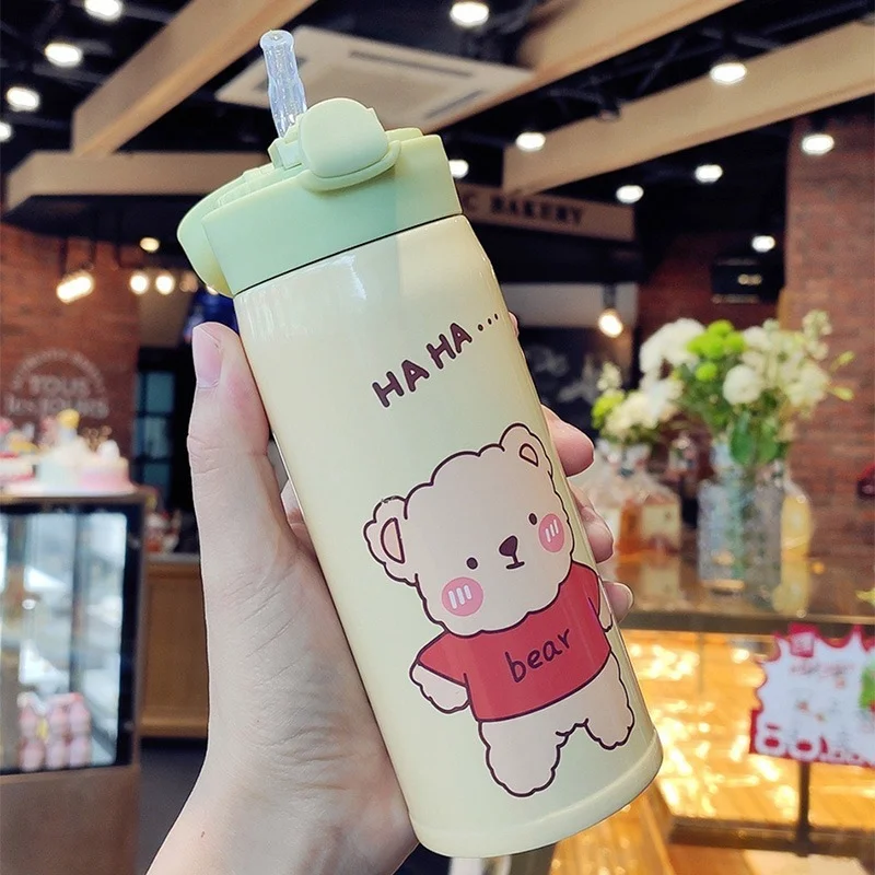 Water Bottle Cute Stainless Steel  Stainless Steel Insulated Cup - 380 Ml  Bottle - Aliexpress