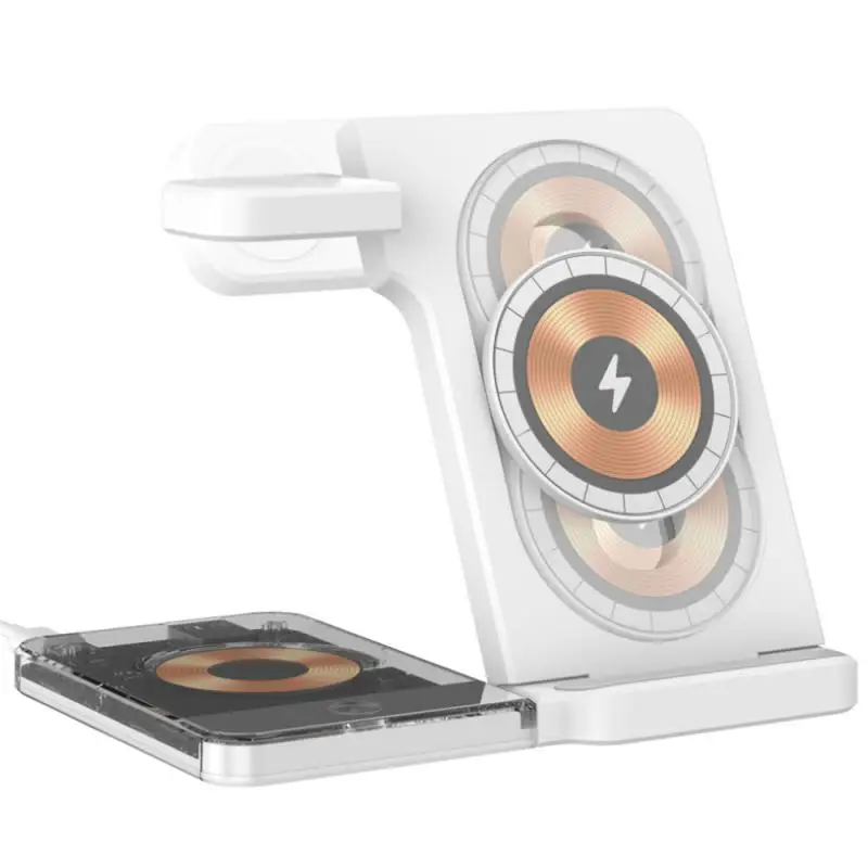 

Magnetic Wireless Charger For Mobile Phone Fast Charging Folding Stand Earphones Watch U17 Wireless Charging Phone Accessories