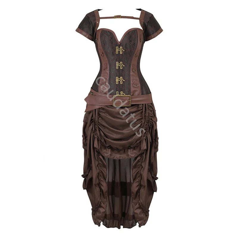 Corset Dress Women Skirt Set Bustier Top Steampunk Sexy Plus Size ...