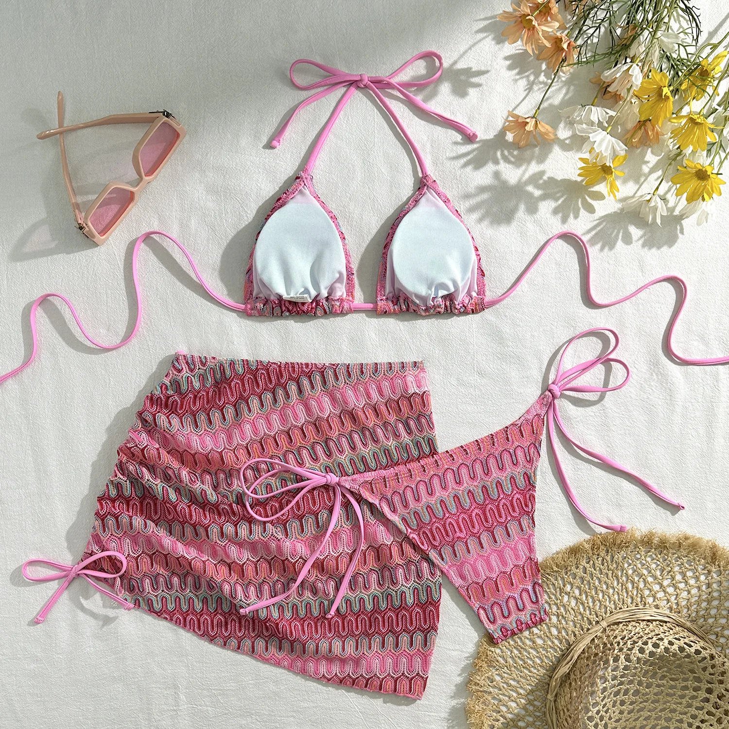 Three-Piece Womens Bikini Set - Sexy Beach Swimwear 2025