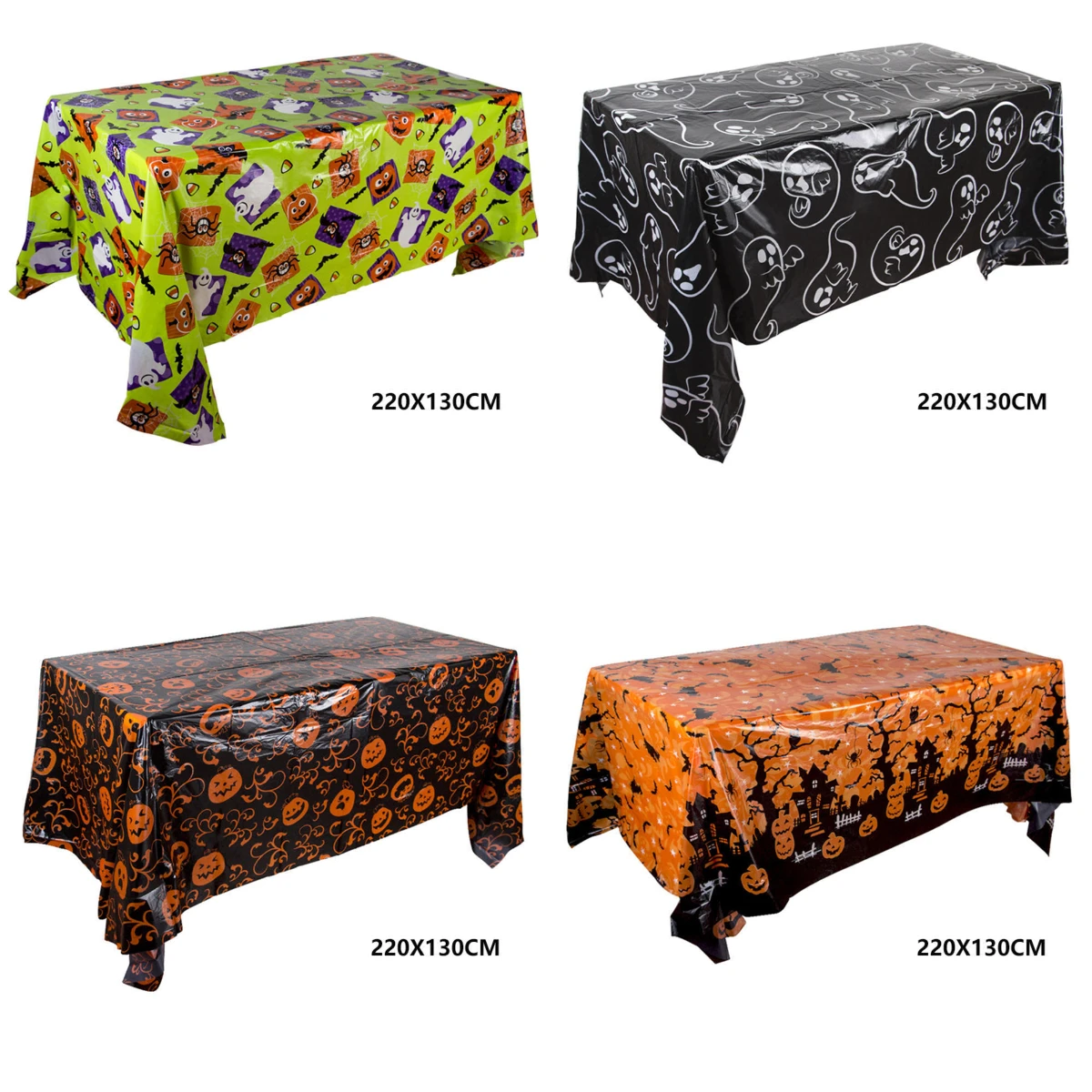 Halloween Decoration Tablecloth Plastic Rectangle Dining Table Cover 130X220CM