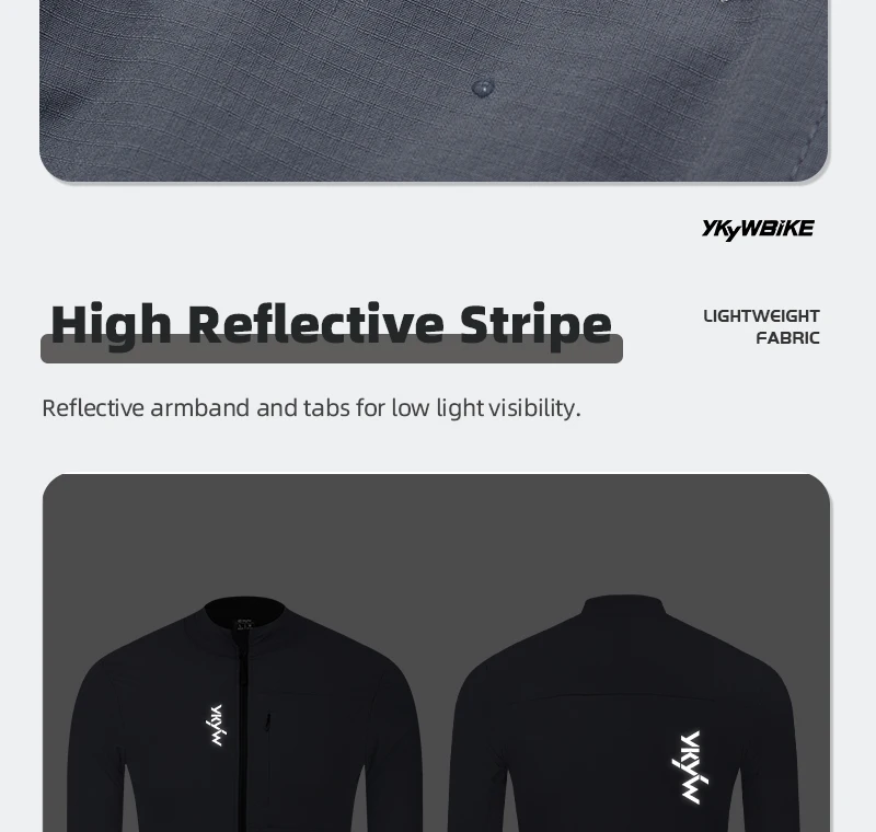 YKYWBIKE Herren 10-20 ° C Fahrradjacke, wasserdicht, winddicht, Fahrrad-Windjacke, Wärme, Fleece, Rennradjacke, Fahrradbekleidung – Detail 8