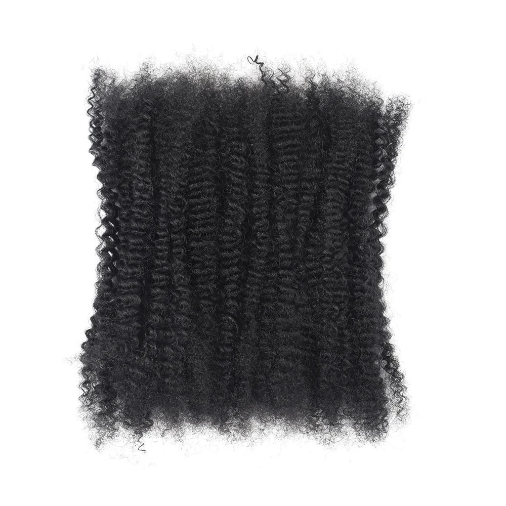 10-18 Inch Human Hair Afro Kinky Bulk Dreadlock 50g/PC Brazilian Remy Hair Bulk Braiding Hair For Braiding Natural Black 3