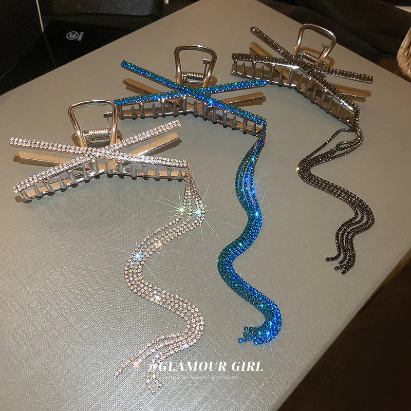 EastGateDiamondSetXshapedTasselHairpinNewBackHeadCurling