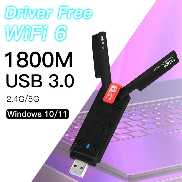 Wifi 6 usb adapter 1800m ax1800 usb3.0 wi fi netzwerk karte 3,0g 2,4 ghz  wifi5 1300mbps wi-fi dongle für pc laptop windows 7 10 11