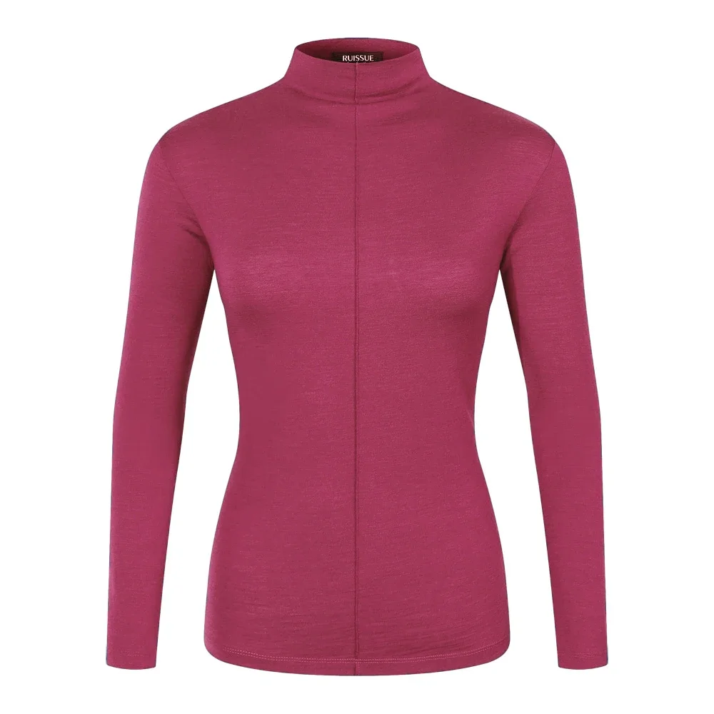 100MerinoWoolBaseLayerWomenMerinoWoolBaselayerMockTurtleneck