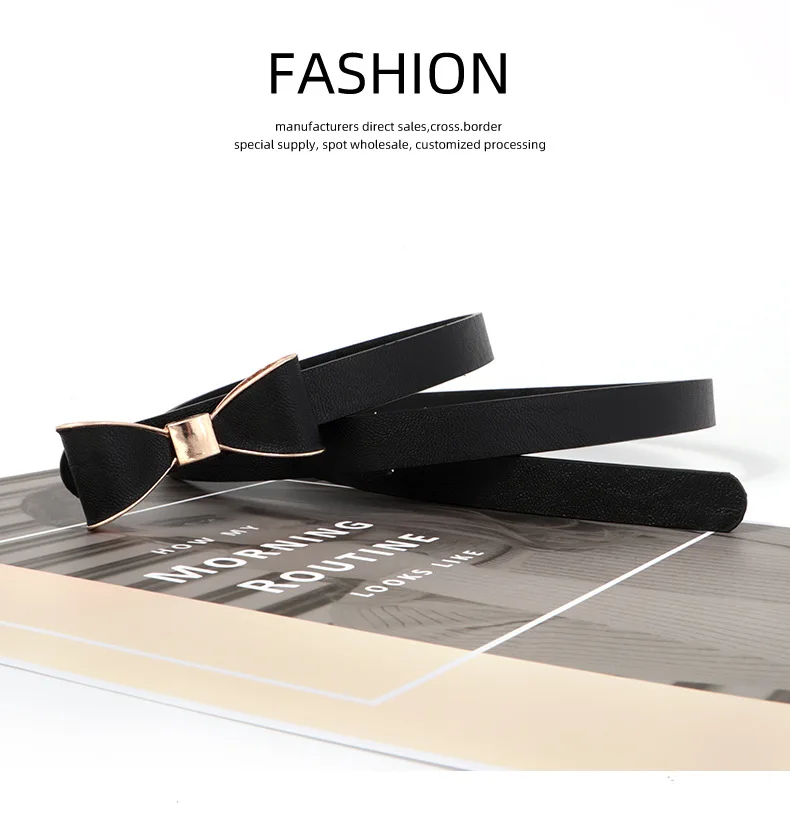 أزياء الفراشة القوس حزام السيدات الصغيرة مع فستان الديكور أزياء بسيطة حزام المرأة ضئيلة