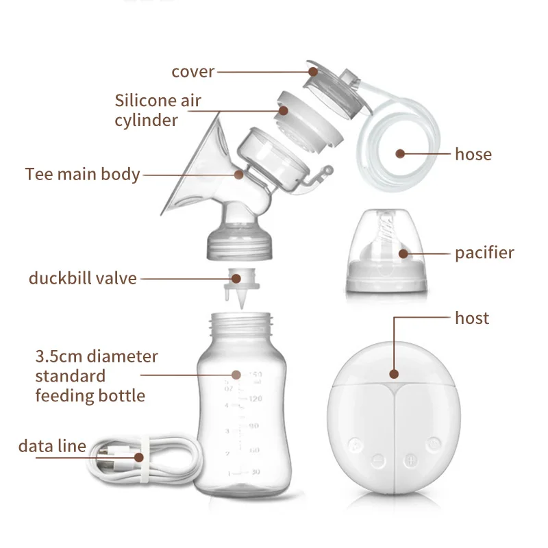 Electric Breast Pump Electric Breast Milk Extractor USB Powered with Baby Milk Bottle Baby Powerful Feeding Accessories