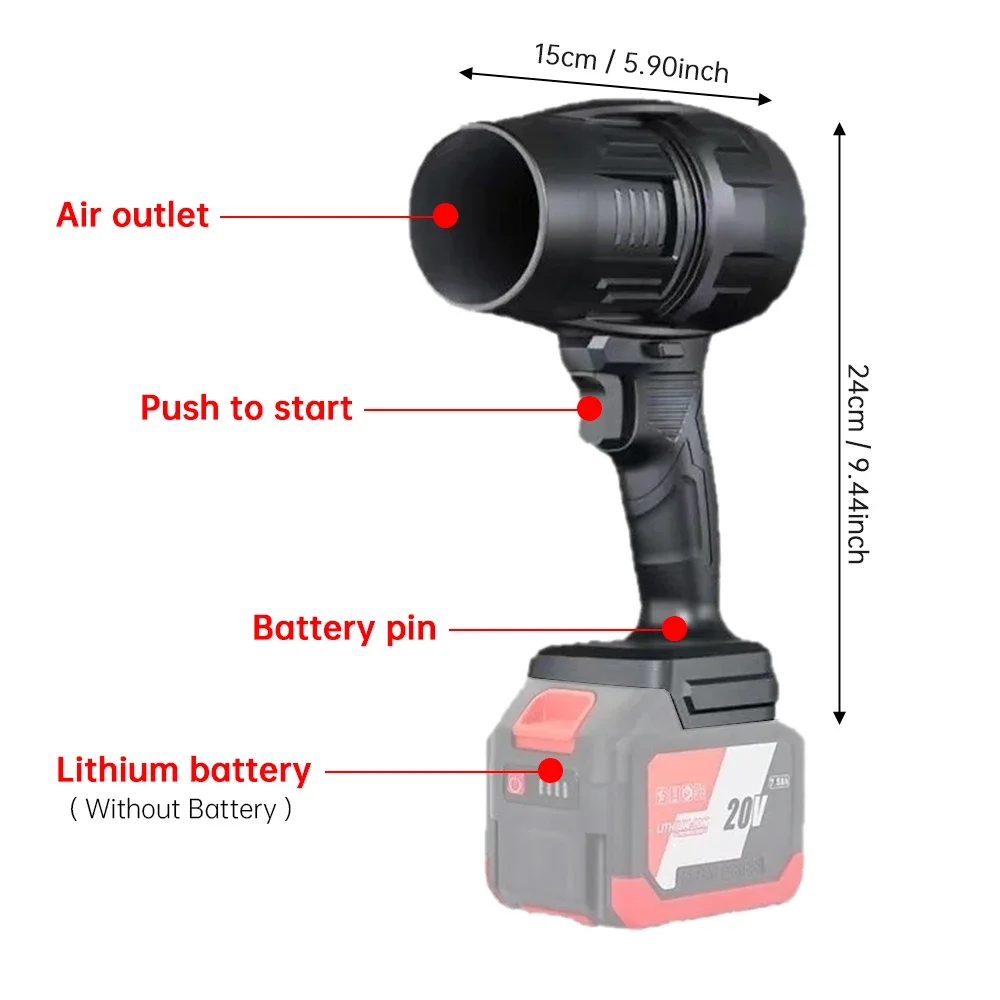 1000W Turbo Fan Violent Air Gun 500g Thrust Stepless Speed High Power Turbofan Leaf Blower Handheld Jet Fan for Makita Battery 5
