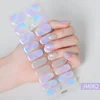 Starry Purple Art Stickers Design Semi Cured Gel Nail Stickers 3D Glitter French Nails Decals Manicure Decor UV Lamp Need 4
