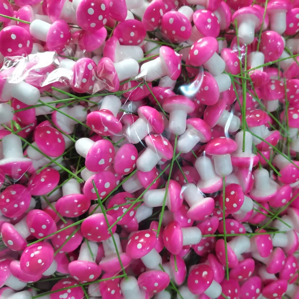 1000Pcs Foam Mushrooms Miniatures for Fairy Garden DIY Bottle Landscape Decorative Mushroom Figure