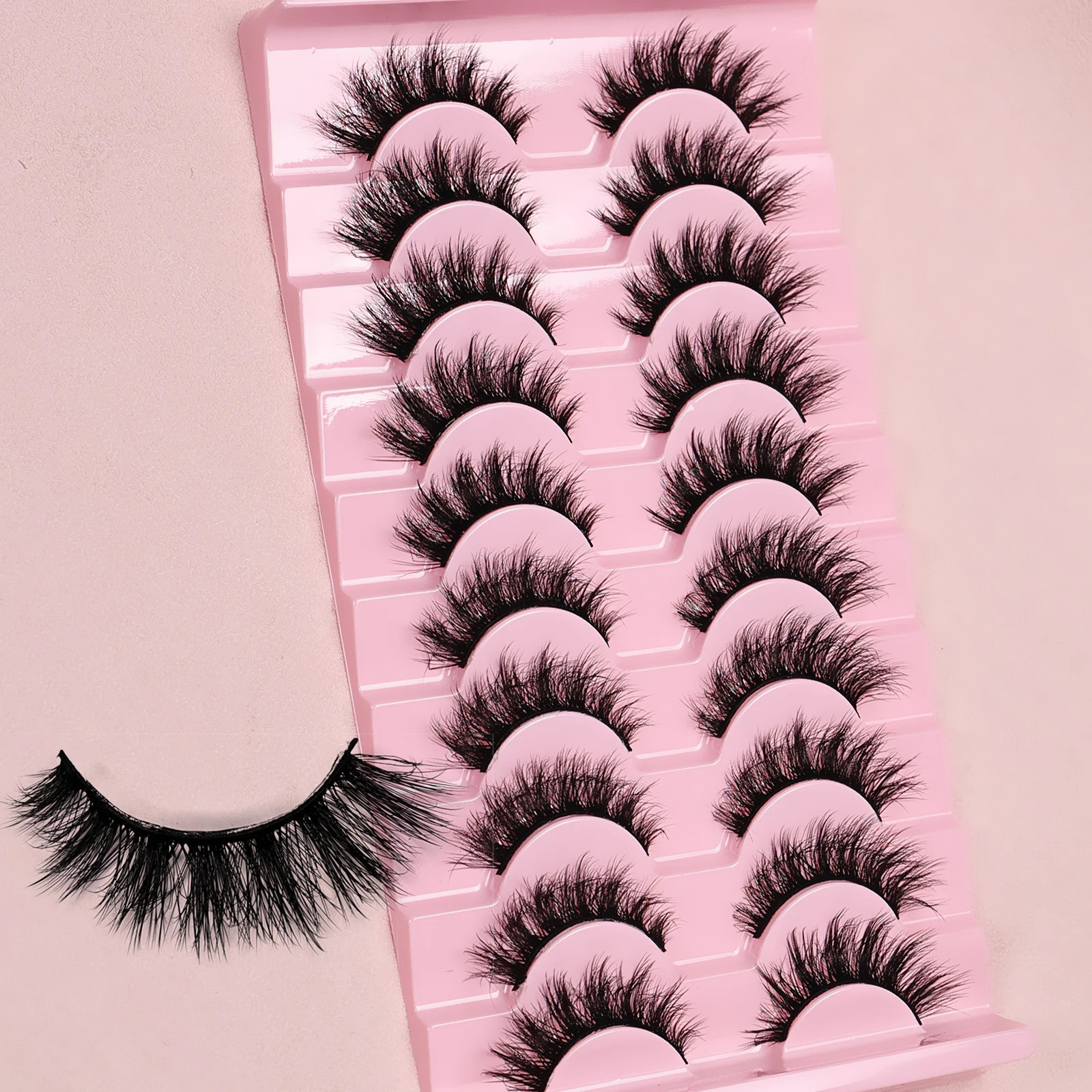 10 Paar flauschige 3D-Wimpern – dramatische dicke Wimpern, wiederverwendbar, bequemer Look, künstliche Nerz-Wimpern für die tägliche Make-up-Party