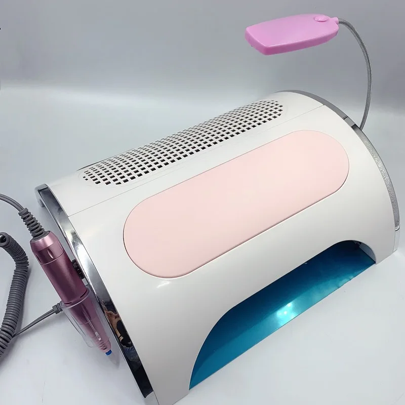 5 in 1 전문 전기 네일 드릴 기계, 젤 네일 광택제 UV LED 네일 램프, 네일 집진기, 30000rpm, 96W