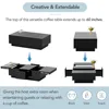 Modern Extendable Coffee Table - Rectangle Cocktail Table with Hidden Storage - Black 3