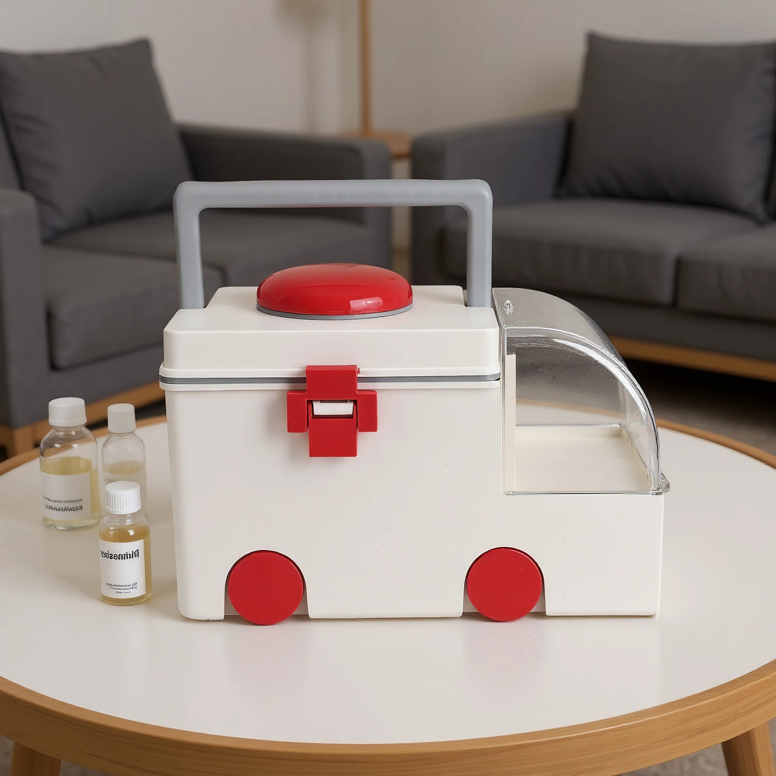 Car-Shaped Household Medicine Box Large Capacity Portable Storage Box Wear Resist Home Medicine Organizer for Room Decor