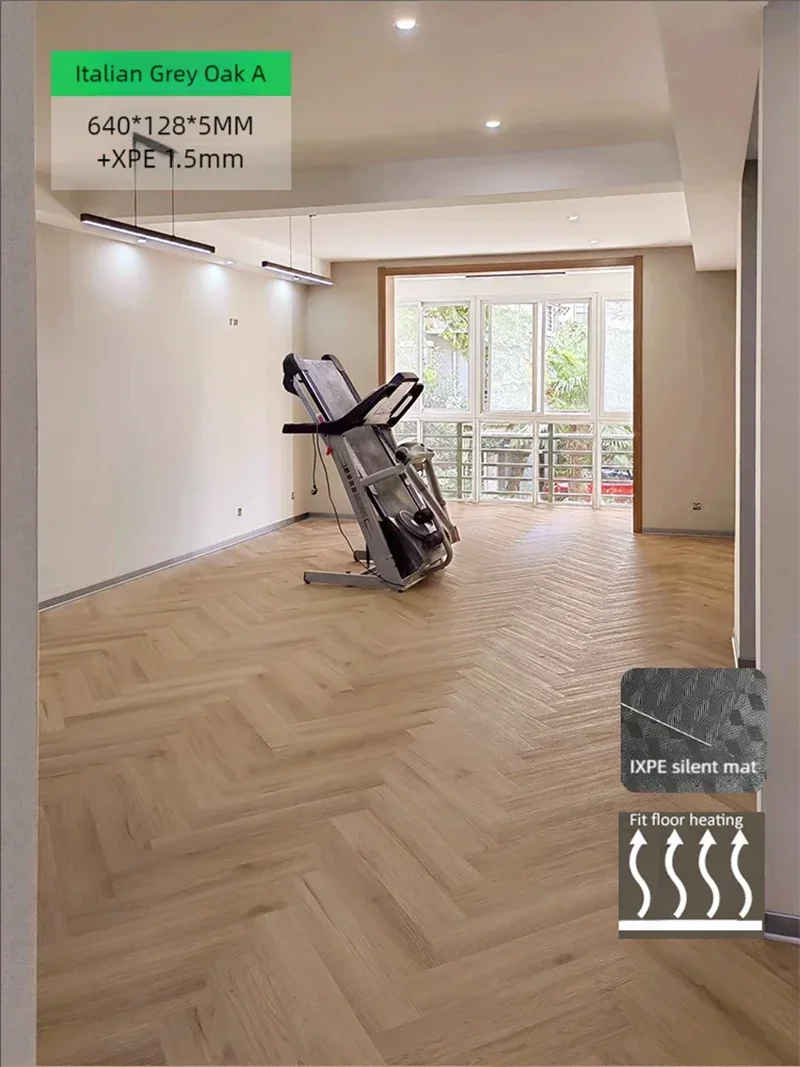 Spc Wood Imitation Floor 640MM X 128MM Excellent Color Beauty Decoration Material