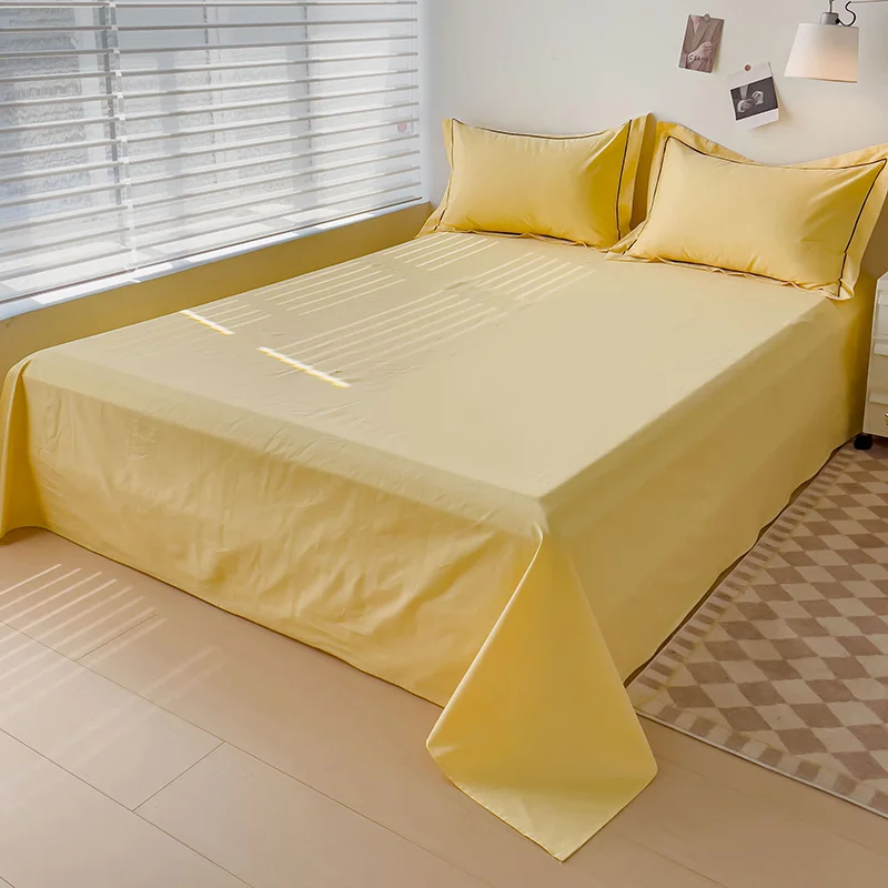 Soft Egyptian Cotton Bed Sheet Home Textile Luxury 400TC 100% Cotton Flat Sheets Bed Linen Single Queen King Size Bedspreads 2