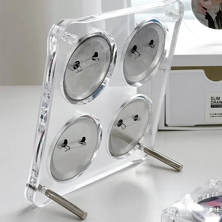 Hanging Acrylic Badge Display Stand Transparent Desktop Badge Protective Cover Anime Peripheral Stand Storage Box Card Brick