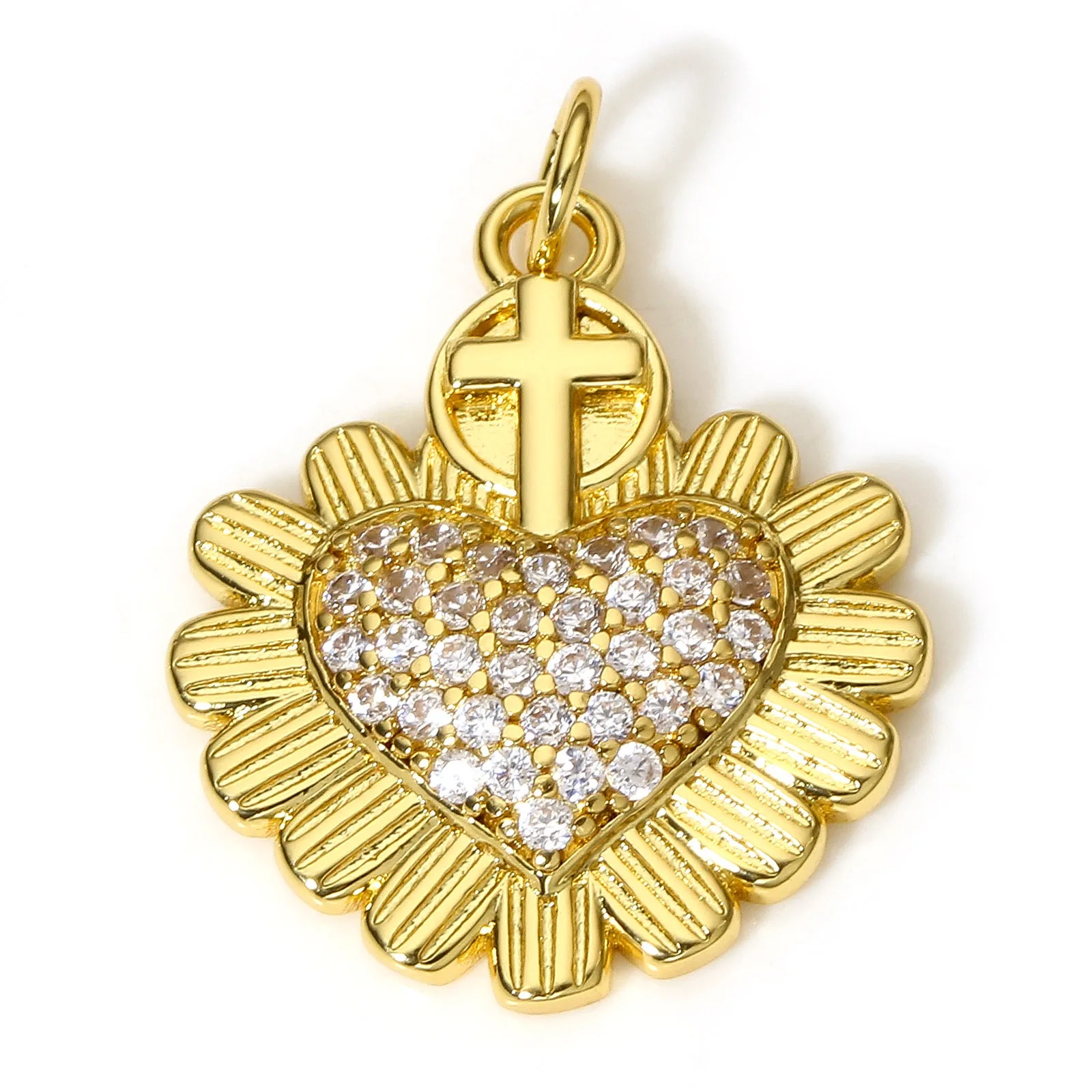 1pc Vintage Kupfer Charms Gold Farbe Herz Kreuz Zirkonia Anhänger DIY machen Halskette Armband Frauen Geschenk Schmuck Ergebnisse – Detail 11