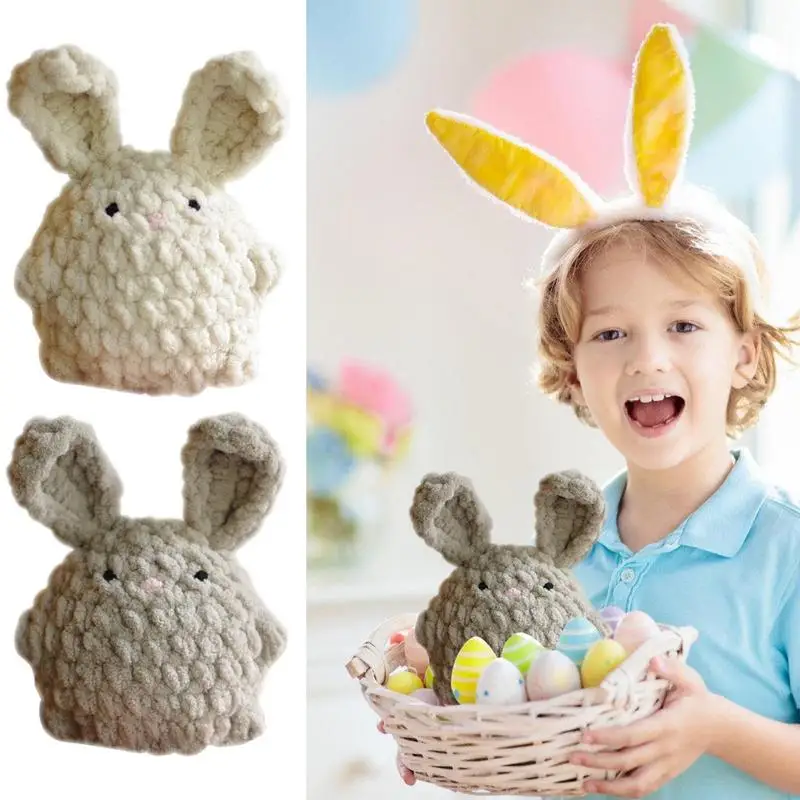 

Вязаный кролик плюшевый вязаный крючком милый кролик игрушка ручной работы Забавный мягкий милый изысканный яркий детали вязаный плюшевый кролик для младенцев