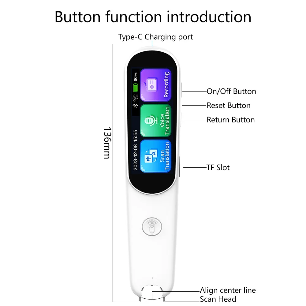 SD02 Intelligent Translation Machine Offline Chinese English Scanning with 112 Multilingual Translation Pens