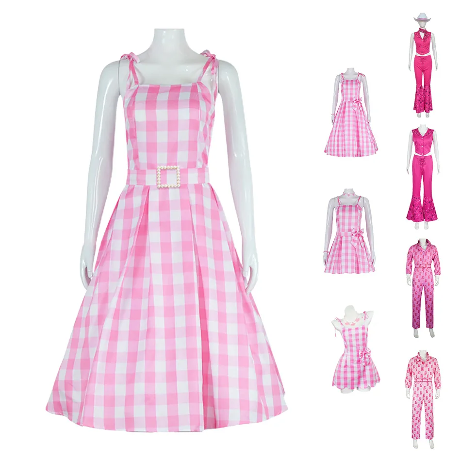 

Barbi Live Role Playing Costume Halloween Party Role-Playing Clothes Kenny Pink Jumpsuit Clothes Kids Cospaly Dresses