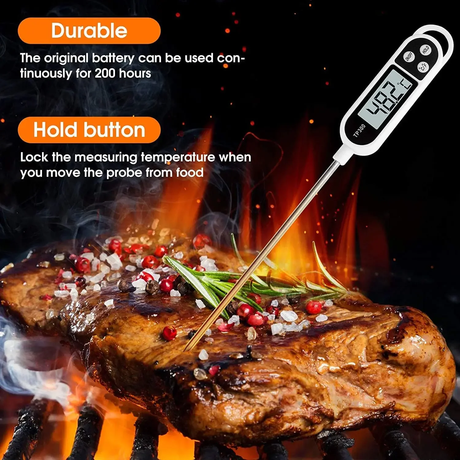 Food Thermometer Stainless Steel Probe Type Household Pen Type Milk Temperature Cooking