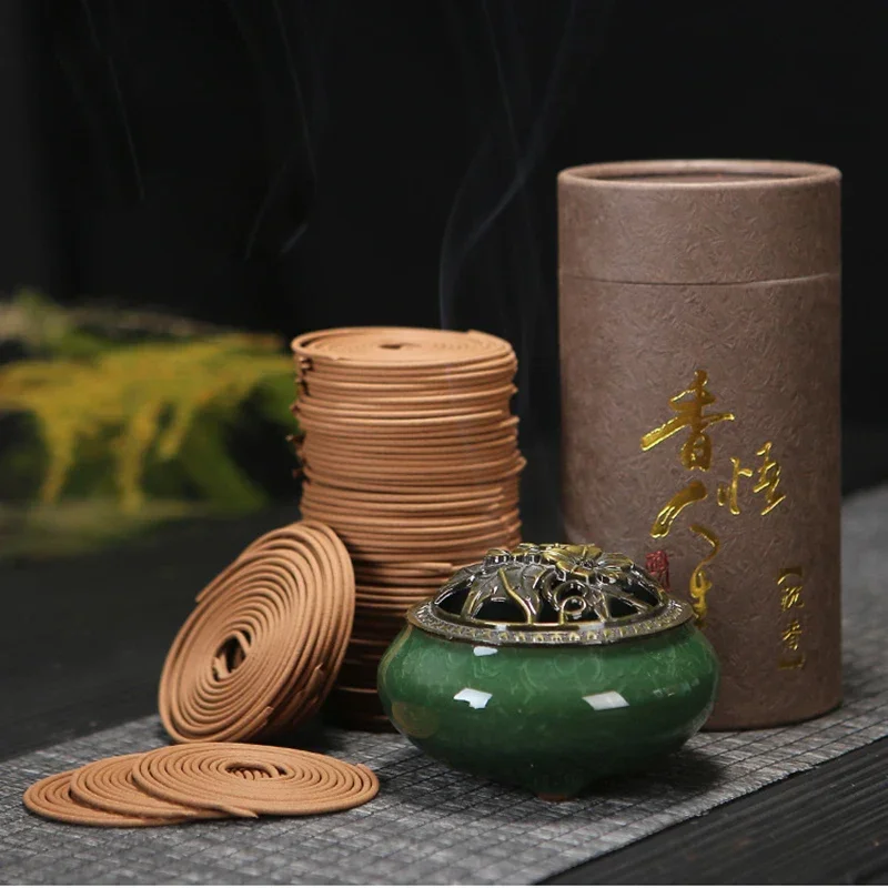Natural Handmade Sandalwood Coils Incense Aromatherapy Kitchen WC Bedroom Bathroom Antisetic Refreshing Incenses 120Plates/Box palo santo incense sticks,sage incense sticks