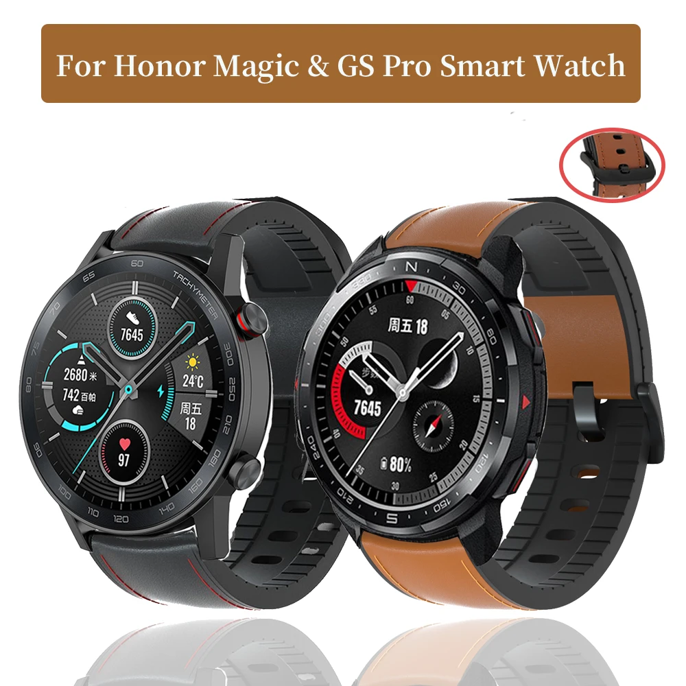Per Honor Watch Gs Pro/Gs 3 Smart Watch Bracciale 22Mm Cinturino In Silicone Sportivo In Pelle Per Honor Watch 4 Pro/Magic 2 46Mm Cinturino