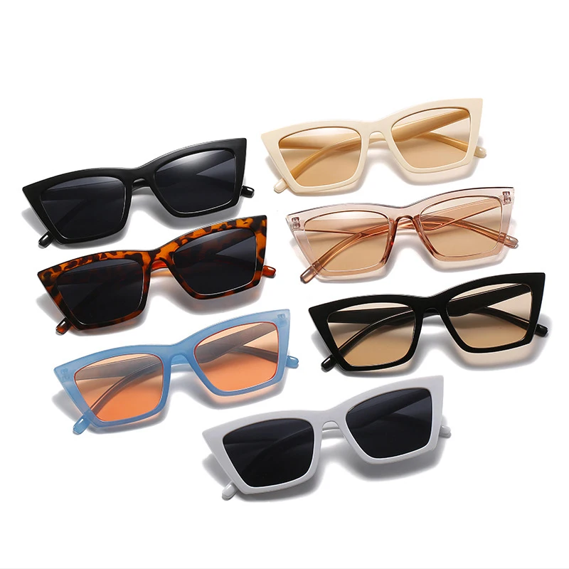 

Vintage Cat Eye Sunglasses Women Square Small Frame Sun Glasses Female Retro Shades Fashion Women Sunglasses