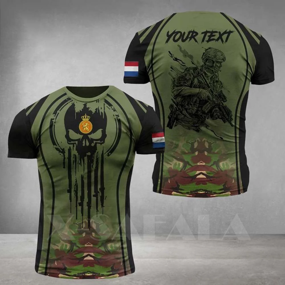 

Germany NETHERLANDS-ARMY-VETERAN Flag 3D Printed High Quality Milk Fiber T-shirt Summer Round Neck Men Female Casual Top-6