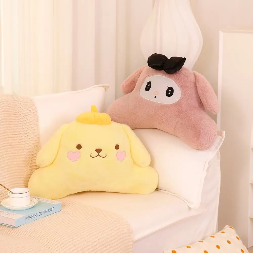 thumbnail image 3 of Cómodo cojín trasero Kuromi My Melody, muy suave, pompón Purin Hangyodon, almohada para sofá cama, cojín de apoyo Lumbar para niña, 3 of 5