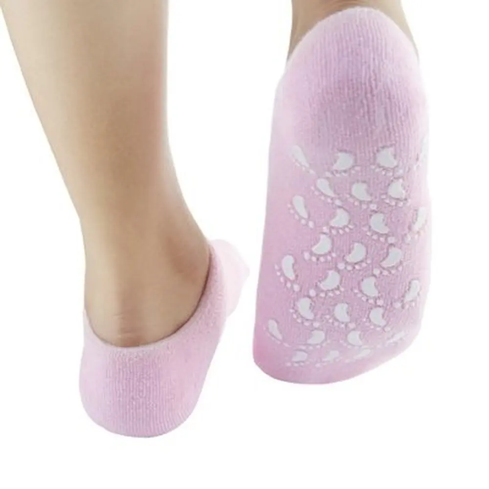 

1 Pair Pink Cotton and Silicon Gel Soft Repair Cracked Socks Foot Skin Treatment Spa Sock Care Stretchable Health