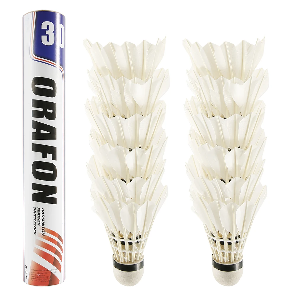 12 Pieces Badminton High Speed Goose Feather for Indoor Outdoor Sports badminton shuttlecock,badminton ball,feather shuttlecock