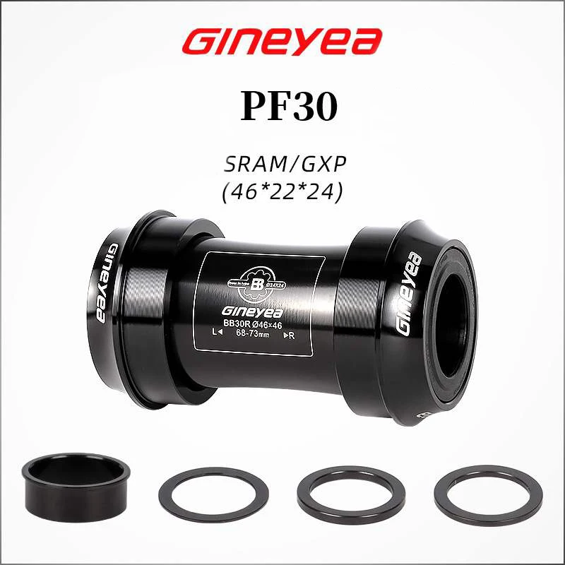 Фото GINEYEA PF30 BB30 нажимный Нижний Кронштейн 7075AL CNC ось велосипеда GXP внутренний 24 мм/22 мм BB Части №5