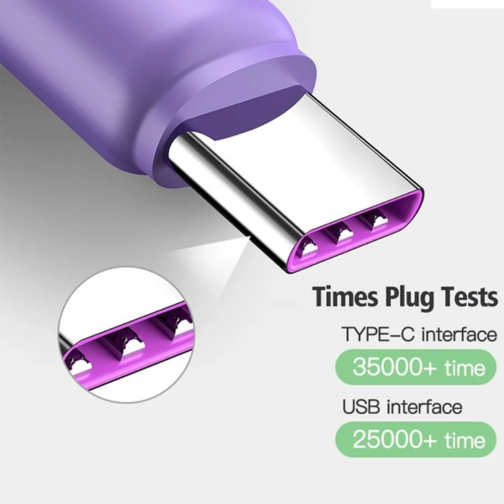 Durable Liquid Silicone Fast Charging USB Cable, Micro USB & Type C, 1m-3m Options