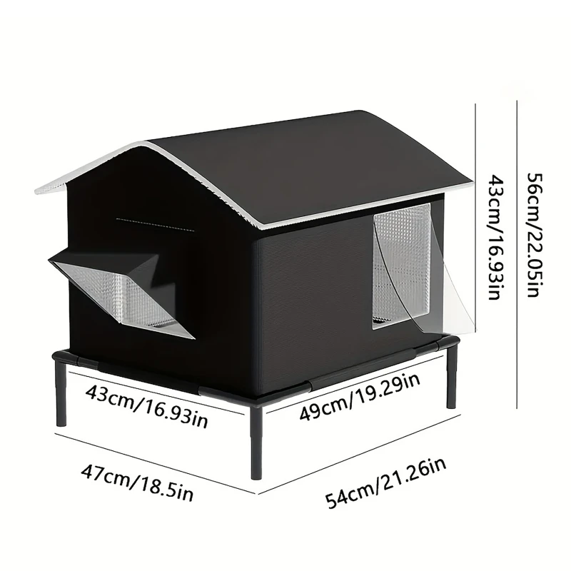 Dış Mekan Sıcak Kedi Yuvası, Dört Mevsim Evrensel, Büyük Boy Yalıtımlı Kedi Yuvası, Katlanabilir, Su Geçirmez, Evcil Hayvan Neme Dayanıklı