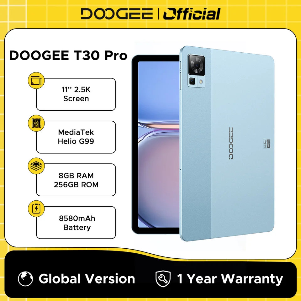 DOOGEE-T30プロアンドロイド13タブレット、メディアテックエリオ