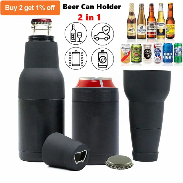350ml Beer Bottle Can Holder with Bottle Opener Double Wall Vacuum  Insulated Bottle Beer Can Cooler Drink Beverage Cold Keeper - AliExpress