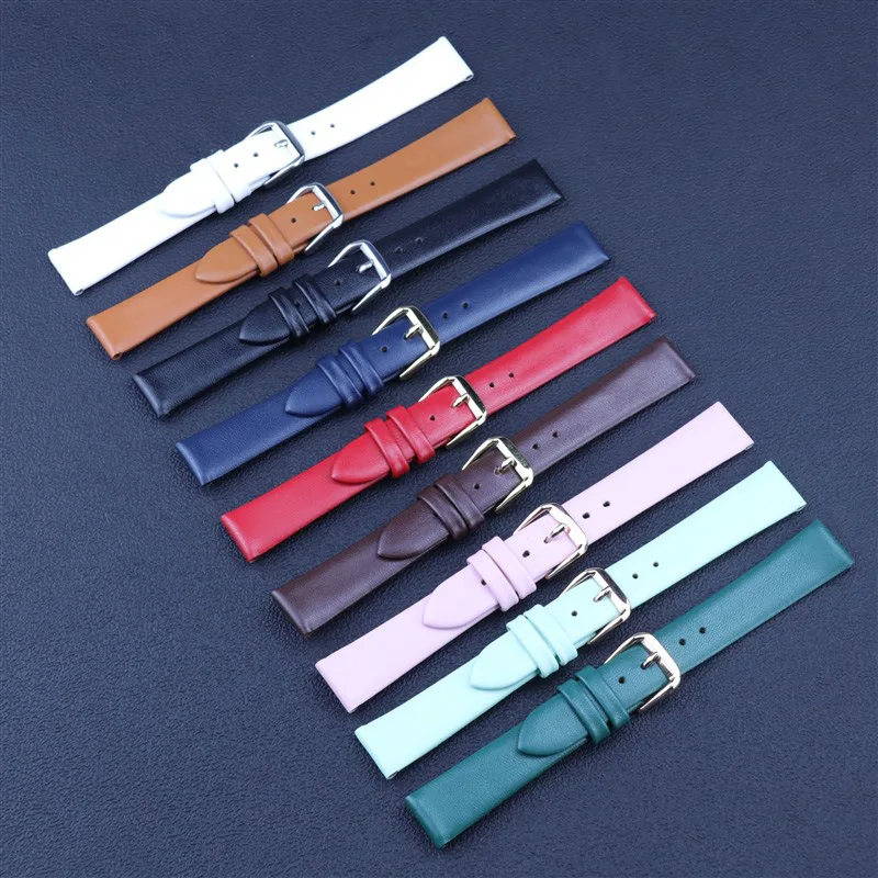 Elegant Genuine Leather Slim Watchband Wrist Strap Bracelet