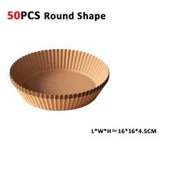 Eco - Friendly Non - Stick Air Fryer Liners - 100 Disposable Parchment Sheets (50PCS Round)