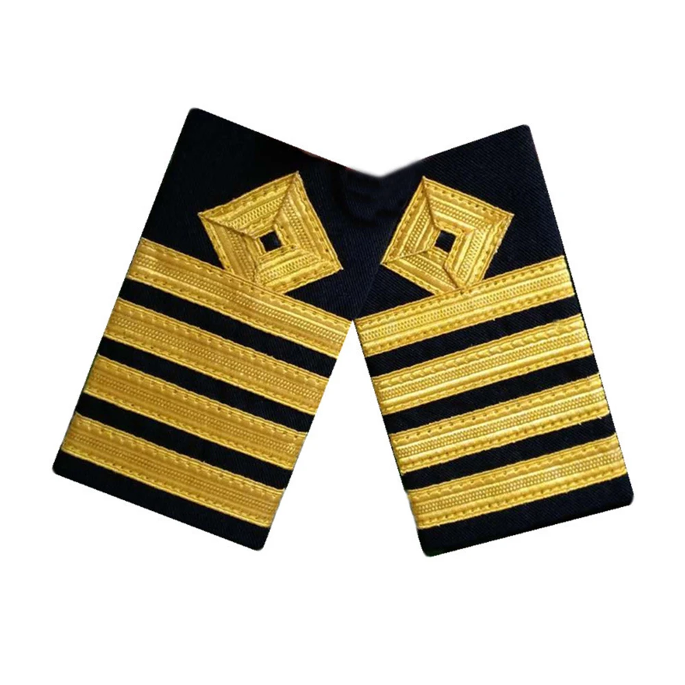 1 pair British Royal Navy Epaulets Captain Shoulder Boards Insignia Sliders Cosplay Epaulette Accessories Women Men Gift