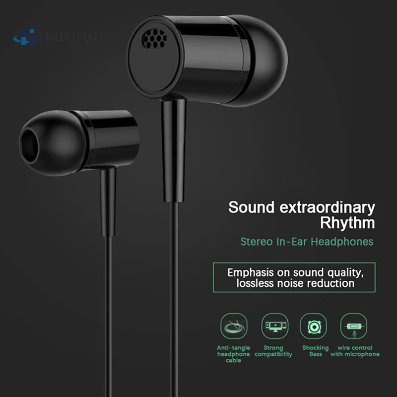 1pc Headset Optional 3.5mm Earbuds High Quality In-ear For Phone Computer Headphone With Mic Earbuds In-ear Wired Earphone